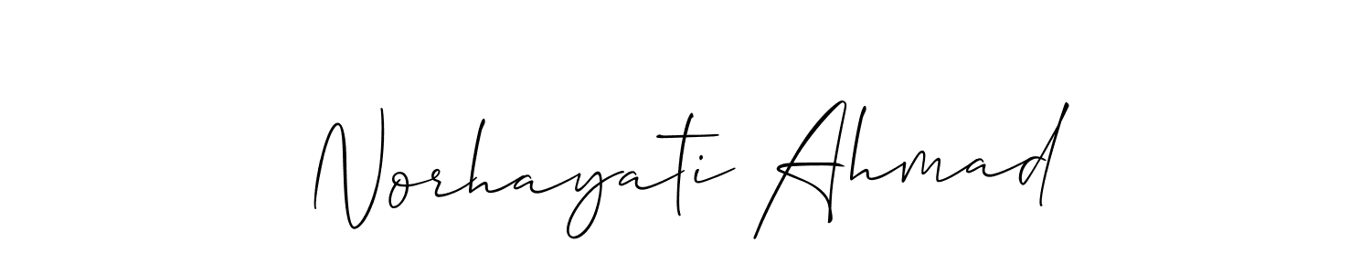 This is the best signature style for the Norhayati Ahmad name. Also you like these signature font (Allison_Script). Mix name signature. Norhayati Ahmad signature style 2 images and pictures png