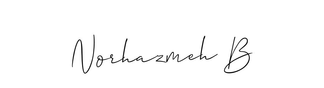 if you are searching for the best signature style for your name Norhazmeh B. so please give up your signature search. here we have designed multiple signature styles  using Allison_Script. Norhazmeh B signature style 2 images and pictures png