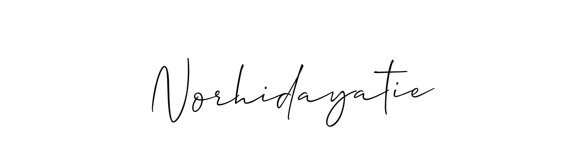 It looks lik you need a new signature style for name Norhidayatie. Design unique handwritten (Allison_Script) signature with our free signature maker in just a few clicks. Norhidayatie signature style 2 images and pictures png