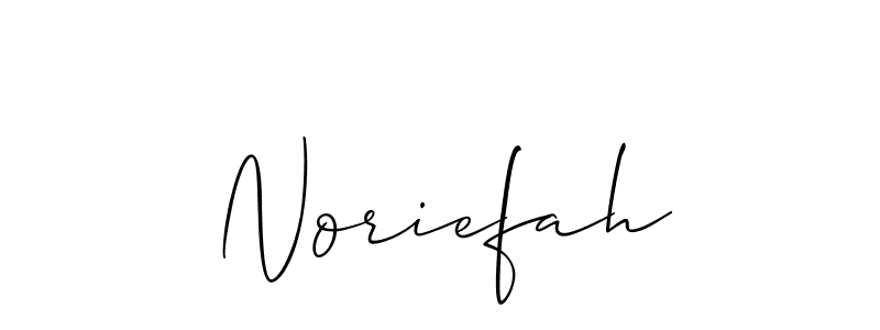 Noriefah stylish signature style. Best Handwritten Sign (Allison_Script) for my name. Handwritten Signature Collection Ideas for my name Noriefah. Noriefah signature style 2 images and pictures png