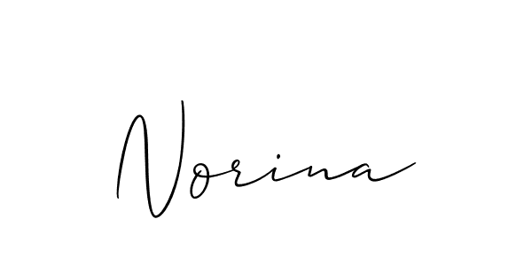 Design your own signature with our free online signature maker. With this signature software, you can create a handwritten (Allison_Script) signature for name Norina. Norina signature style 2 images and pictures png