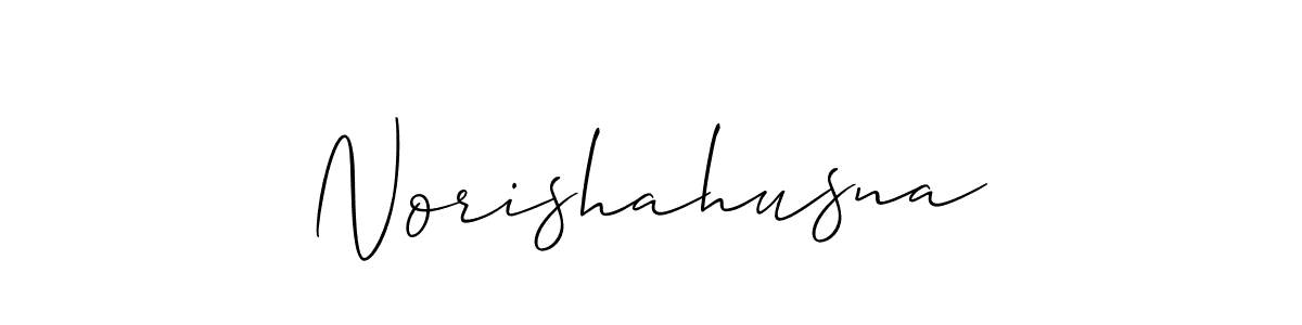 Make a beautiful signature design for name Norishahusna. With this signature (Allison_Script) style, you can create a handwritten signature for free. Norishahusna signature style 2 images and pictures png