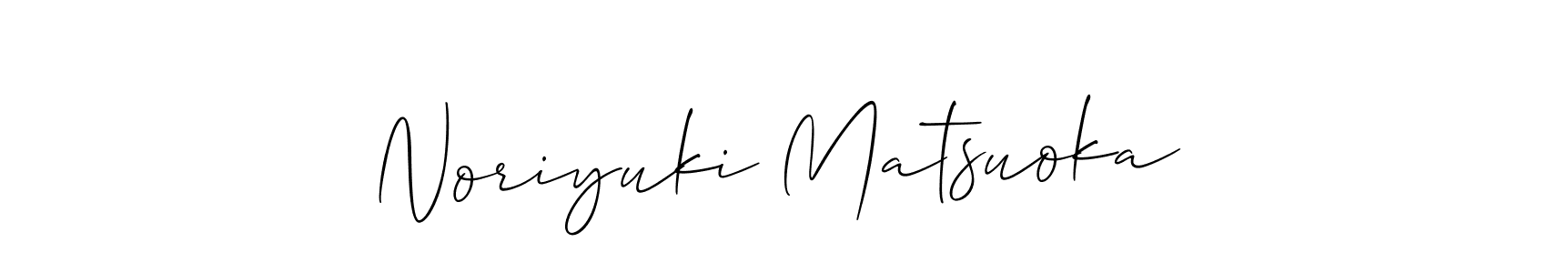 Use a signature maker to create a handwritten signature online. With this signature software, you can design (Allison_Script) your own signature for name Noriyuki Matsuoka. Noriyuki Matsuoka signature style 2 images and pictures png