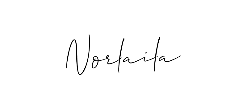 Create a beautiful signature design for name Norlaila. With this signature (Allison_Script) fonts, you can make a handwritten signature for free. Norlaila signature style 2 images and pictures png