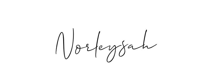 The best way (Allison_Script) to make a short signature is to pick only two or three words in your name. The name Norleysah include a total of six letters. For converting this name. Norleysah signature style 2 images and pictures png