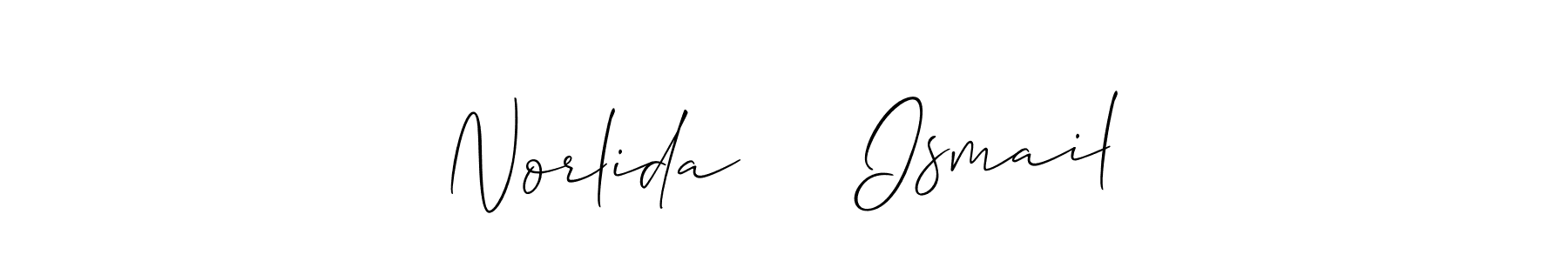 The best way (Allison_Script) to make a short signature is to pick only two or three words in your name. The name Norlida     Ismail include a total of six letters. For converting this name. Norlida     Ismail signature style 2 images and pictures png