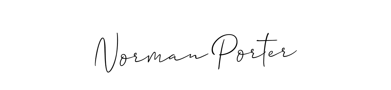 Make a beautiful signature design for name Norman Porter. With this signature (Allison_Script) style, you can create a handwritten signature for free. Norman Porter signature style 2 images and pictures png