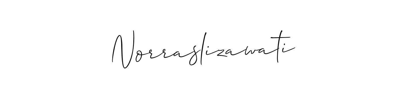 Create a beautiful signature design for name Norraslizawati. With this signature (Allison_Script) fonts, you can make a handwritten signature for free. Norraslizawati signature style 2 images and pictures png