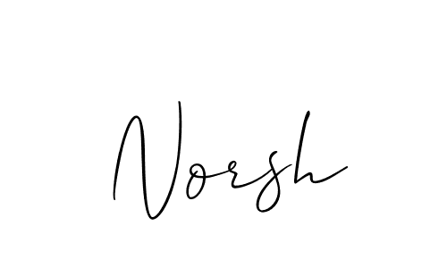 Allison_Script is a professional signature style that is perfect for those who want to add a touch of class to their signature. It is also a great choice for those who want to make their signature more unique. Get Norsh name to fancy signature for free. Norsh signature style 2 images and pictures png