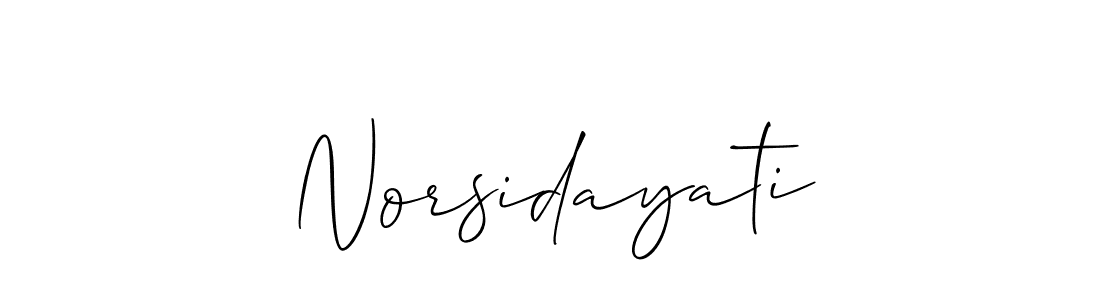 Also You can easily find your signature by using the search form. We will create Norsidayati name handwritten signature images for you free of cost using Allison_Script sign style. Norsidayati signature style 2 images and pictures png