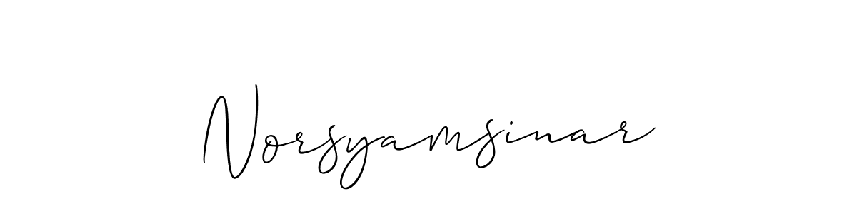 Make a short Norsyamsinar signature style. Manage your documents anywhere anytime using Allison_Script. Create and add eSignatures, submit forms, share and send files easily. Norsyamsinar signature style 2 images and pictures png