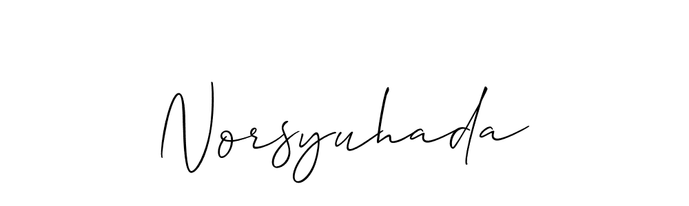 Design your own signature with our free online signature maker. With this signature software, you can create a handwritten (Allison_Script) signature for name Norsyuhada. Norsyuhada signature style 2 images and pictures png