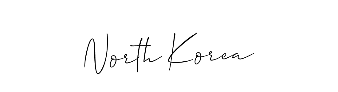 Create a beautiful signature design for name North Korea. With this signature (Allison_Script) fonts, you can make a handwritten signature for free. North Korea signature style 2 images and pictures png