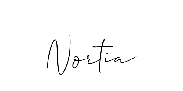 Design your own signature with our free online signature maker. With this signature software, you can create a handwritten (Allison_Script) signature for name Nortia. Nortia signature style 2 images and pictures png