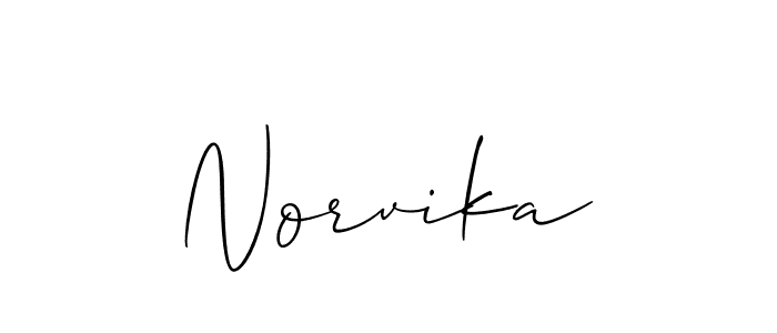 Make a beautiful signature design for name Norvika. With this signature (Allison_Script) style, you can create a handwritten signature for free. Norvika signature style 2 images and pictures png