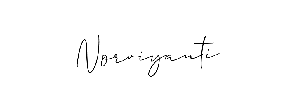 Make a beautiful signature design for name Norviyanti. With this signature (Allison_Script) style, you can create a handwritten signature for free. Norviyanti signature style 2 images and pictures png