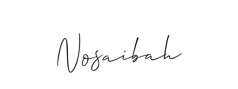 Make a beautiful signature design for name Nosaibah. With this signature (Allison_Script) style, you can create a handwritten signature for free. Nosaibah signature style 2 images and pictures png