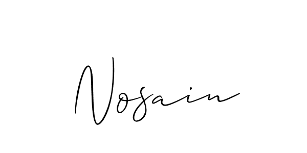 Also You can easily find your signature by using the search form. We will create Nosain name handwritten signature images for you free of cost using Allison_Script sign style. Nosain signature style 2 images and pictures png
