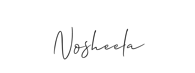 Create a beautiful signature design for name Nosheela. With this signature (Allison_Script) fonts, you can make a handwritten signature for free. Nosheela signature style 2 images and pictures png