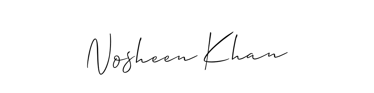 How to Draw Nosheen Khan signature style? Allison_Script is a latest design signature styles for name Nosheen Khan. Nosheen Khan signature style 2 images and pictures png