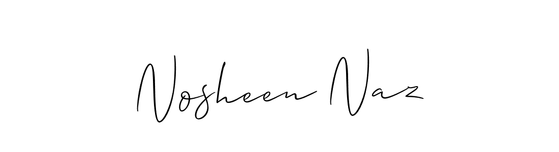 Use a signature maker to create a handwritten signature online. With this signature software, you can design (Allison_Script) your own signature for name Nosheen Naz. Nosheen Naz signature style 2 images and pictures png