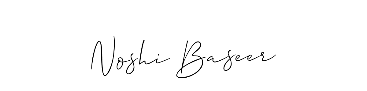 Make a beautiful signature design for name Noshi Baseer. With this signature (Allison_Script) style, you can create a handwritten signature for free. Noshi Baseer signature style 2 images and pictures png