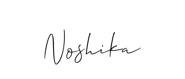 if you are searching for the best signature style for your name Noshika. so please give up your signature search. here we have designed multiple signature styles  using Allison_Script. Noshika signature style 2 images and pictures png