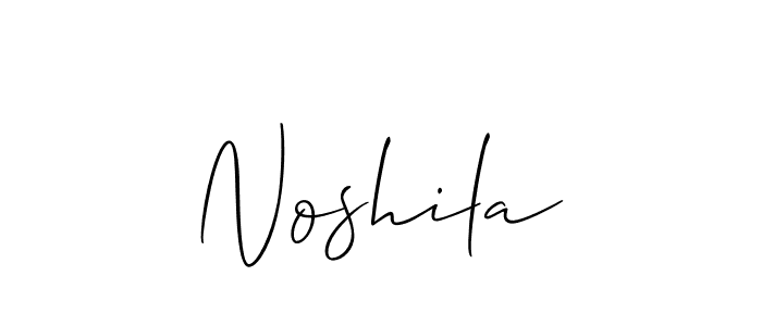 How to make Noshila name signature. Use Allison_Script style for creating short signs online. This is the latest handwritten sign. Noshila signature style 2 images and pictures png