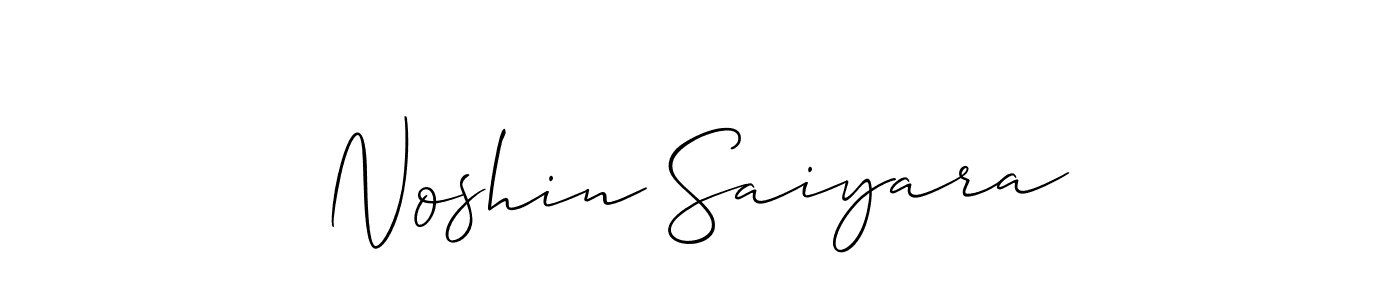 How to make Noshin Saiyara name signature. Use Allison_Script style for creating short signs online. This is the latest handwritten sign. Noshin Saiyara signature style 2 images and pictures png