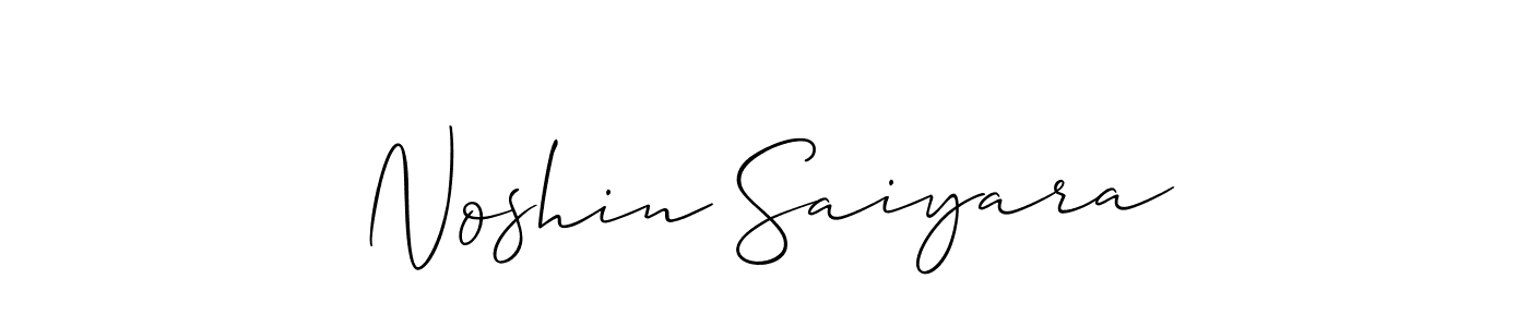 How to make Noshin Saiyara name signature. Use Allison_Script style for creating short signs online. This is the latest handwritten sign. Noshin Saiyara signature style 2 images and pictures png