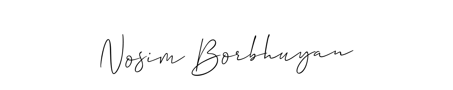 Also You can easily find your signature by using the search form. We will create Nosim Borbhuyan name handwritten signature images for you free of cost using Allison_Script sign style. Nosim Borbhuyan signature style 2 images and pictures png