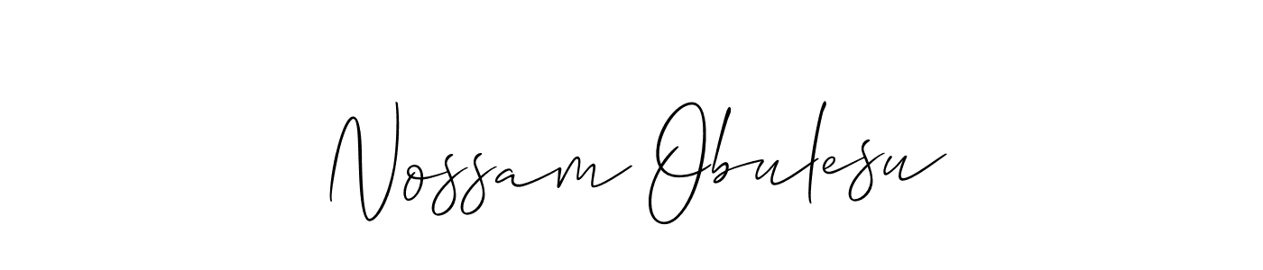 How to make Nossam Obulesu name signature. Use Allison_Script style for creating short signs online. This is the latest handwritten sign. Nossam Obulesu signature style 2 images and pictures png