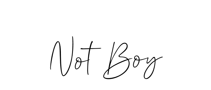 How to make Not Boy name signature. Use Allison_Script style for creating short signs online. This is the latest handwritten sign. Not Boy signature style 2 images and pictures png