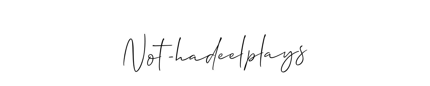 Allison_Script is a professional signature style that is perfect for those who want to add a touch of class to their signature. It is also a great choice for those who want to make their signature more unique. Get Not-hadeelplays name to fancy signature for free. Not-hadeelplays signature style 2 images and pictures png