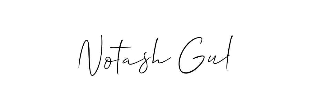 You should practise on your own different ways (Allison_Script) to write your name (Notash Gul) in signature. don't let someone else do it for you. Notash Gul signature style 2 images and pictures png