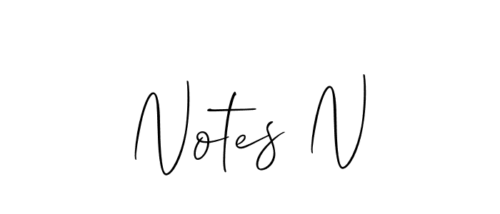 Also we have Notes N name is the best signature style. Create professional handwritten signature collection using Allison_Script autograph style. Notes N signature style 2 images and pictures png