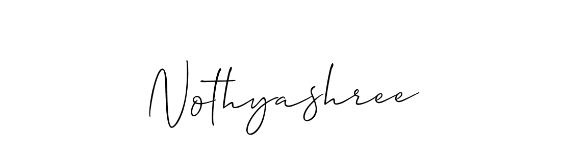 Also we have Nothyashree name is the best signature style. Create professional handwritten signature collection using Allison_Script autograph style. Nothyashree signature style 2 images and pictures png