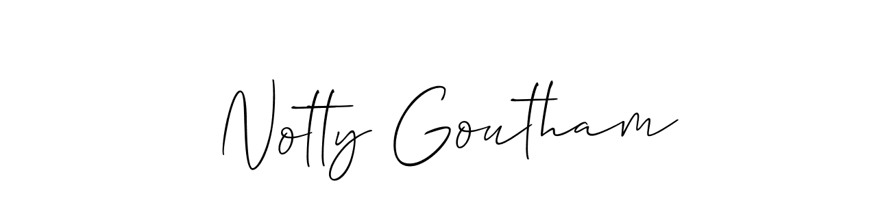 How to Draw Notty Goutham signature style? Allison_Script is a latest design signature styles for name Notty Goutham. Notty Goutham signature style 2 images and pictures png