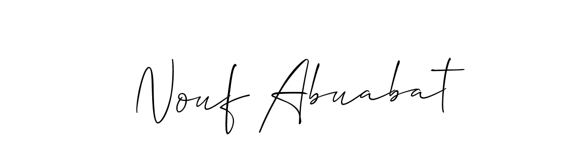 How to make Nouf Abuabat signature? Allison_Script is a professional autograph style. Create handwritten signature for Nouf Abuabat name. Nouf Abuabat signature style 2 images and pictures png