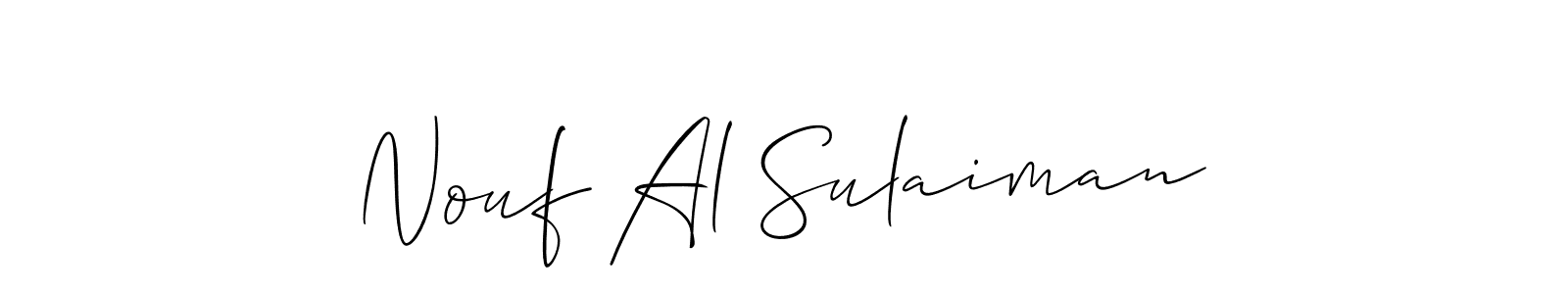 How to make Nouf Al Sulaiman name signature. Use Allison_Script style for creating short signs online. This is the latest handwritten sign. Nouf Al Sulaiman signature style 2 images and pictures png