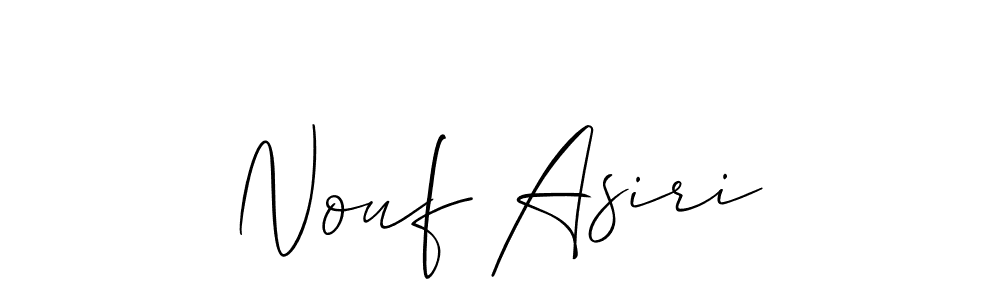 Design your own signature with our free online signature maker. With this signature software, you can create a handwritten (Allison_Script) signature for name Nouf Asiri. Nouf Asiri signature style 2 images and pictures png