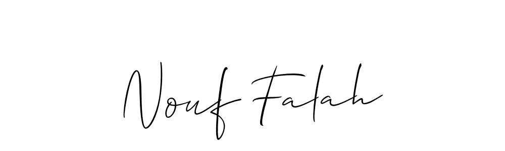 It looks lik you need a new signature style for name Nouf Falah. Design unique handwritten (Allison_Script) signature with our free signature maker in just a few clicks. Nouf Falah signature style 2 images and pictures png