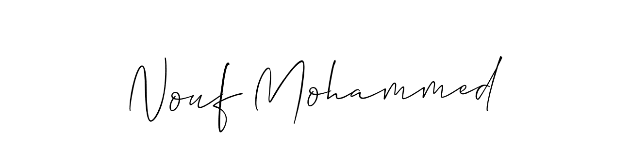 You should practise on your own different ways (Allison_Script) to write your name (Nouf Mohammed) in signature. don't let someone else do it for you. Nouf Mohammed signature style 2 images and pictures png