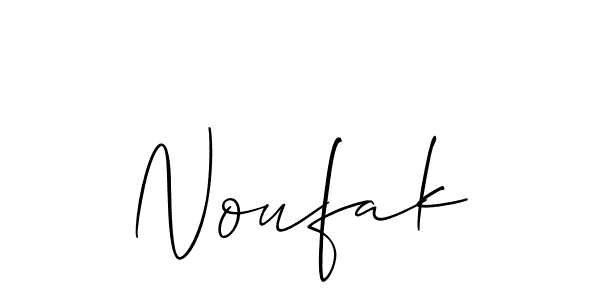 Make a beautiful signature design for name Noufak. With this signature (Allison_Script) style, you can create a handwritten signature for free. Noufak signature style 2 images and pictures png