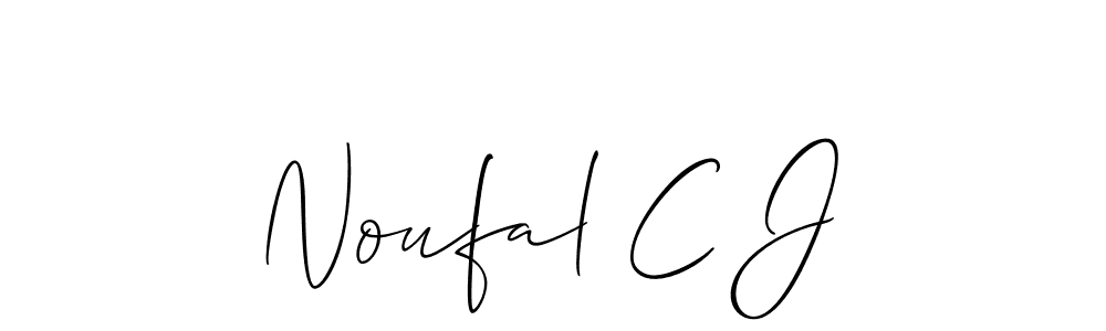 Also we have Noufal C J name is the best signature style. Create professional handwritten signature collection using Allison_Script autograph style. Noufal C J signature style 2 images and pictures png