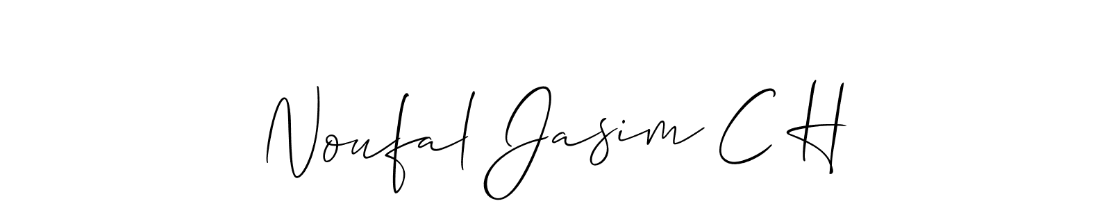 How to make Noufal Jasim C H signature? Allison_Script is a professional autograph style. Create handwritten signature for Noufal Jasim C H name. Noufal Jasim C H signature style 2 images and pictures png