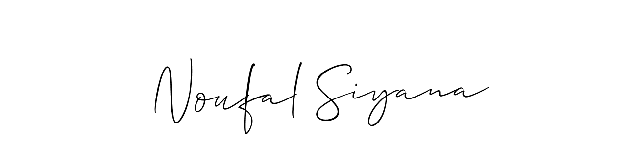 Similarly Allison_Script is the best handwritten signature design. Signature creator online .You can use it as an online autograph creator for name Noufal Siyana. Noufal Siyana signature style 2 images and pictures png