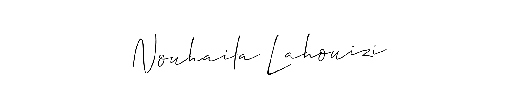Design your own signature with our free online signature maker. With this signature software, you can create a handwritten (Allison_Script) signature for name Nouhaila Lahouizi. Nouhaila Lahouizi signature style 2 images and pictures png
