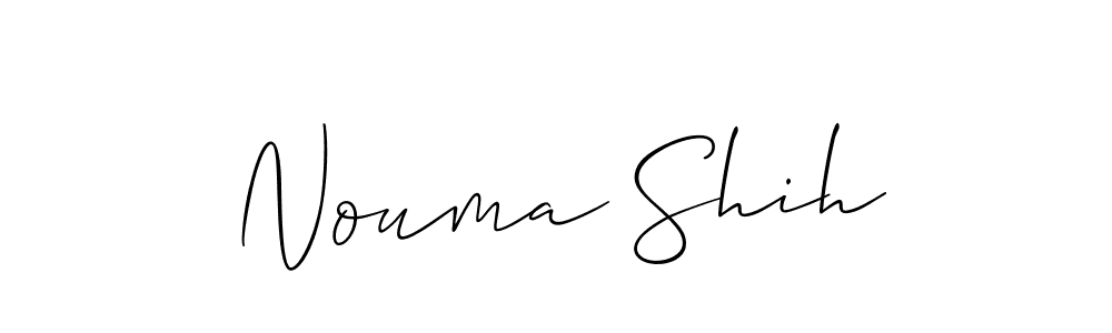The best way (Allison_Script) to make a short signature is to pick only two or three words in your name. The name Nouma Shih include a total of six letters. For converting this name. Nouma Shih signature style 2 images and pictures png