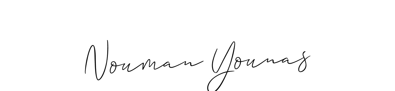How to make Nouman Younas name signature. Use Allison_Script style for creating short signs online. This is the latest handwritten sign. Nouman Younas signature style 2 images and pictures png